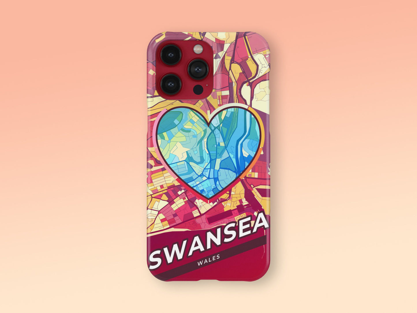 Swansea Wales slim phone case with colorful icon 2