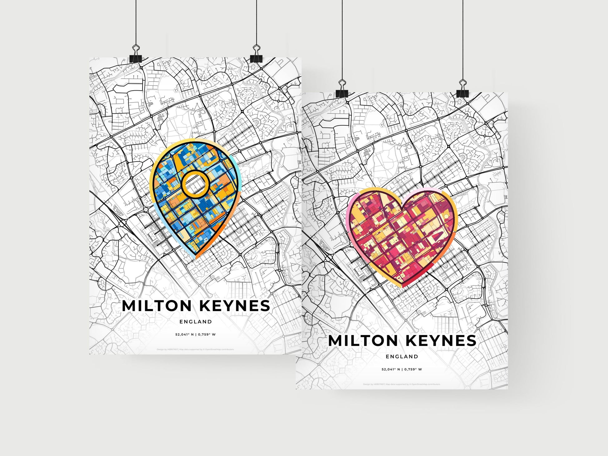 Milton Keynes England art print for couples