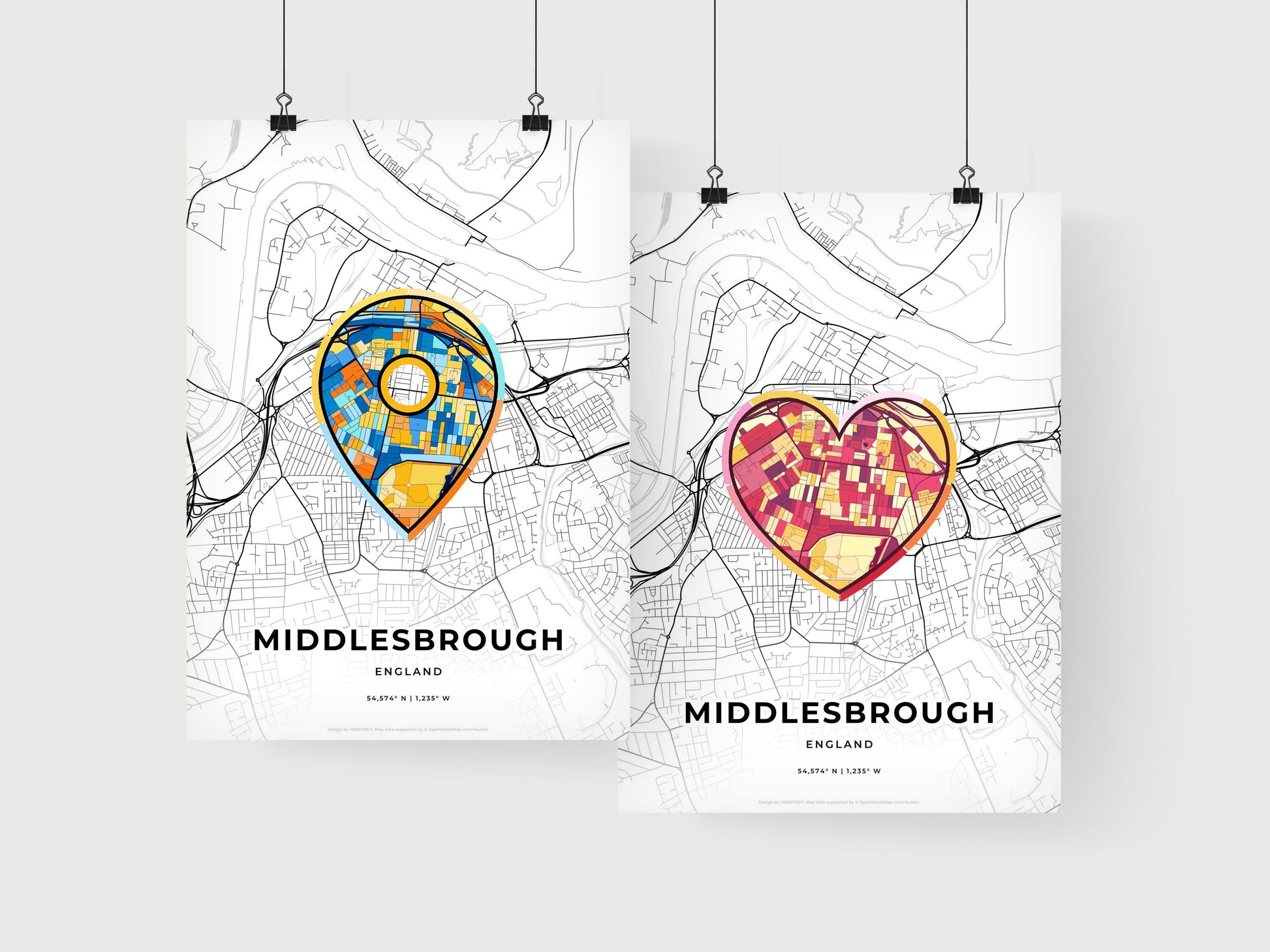 Middlesbrough England art print for couples
