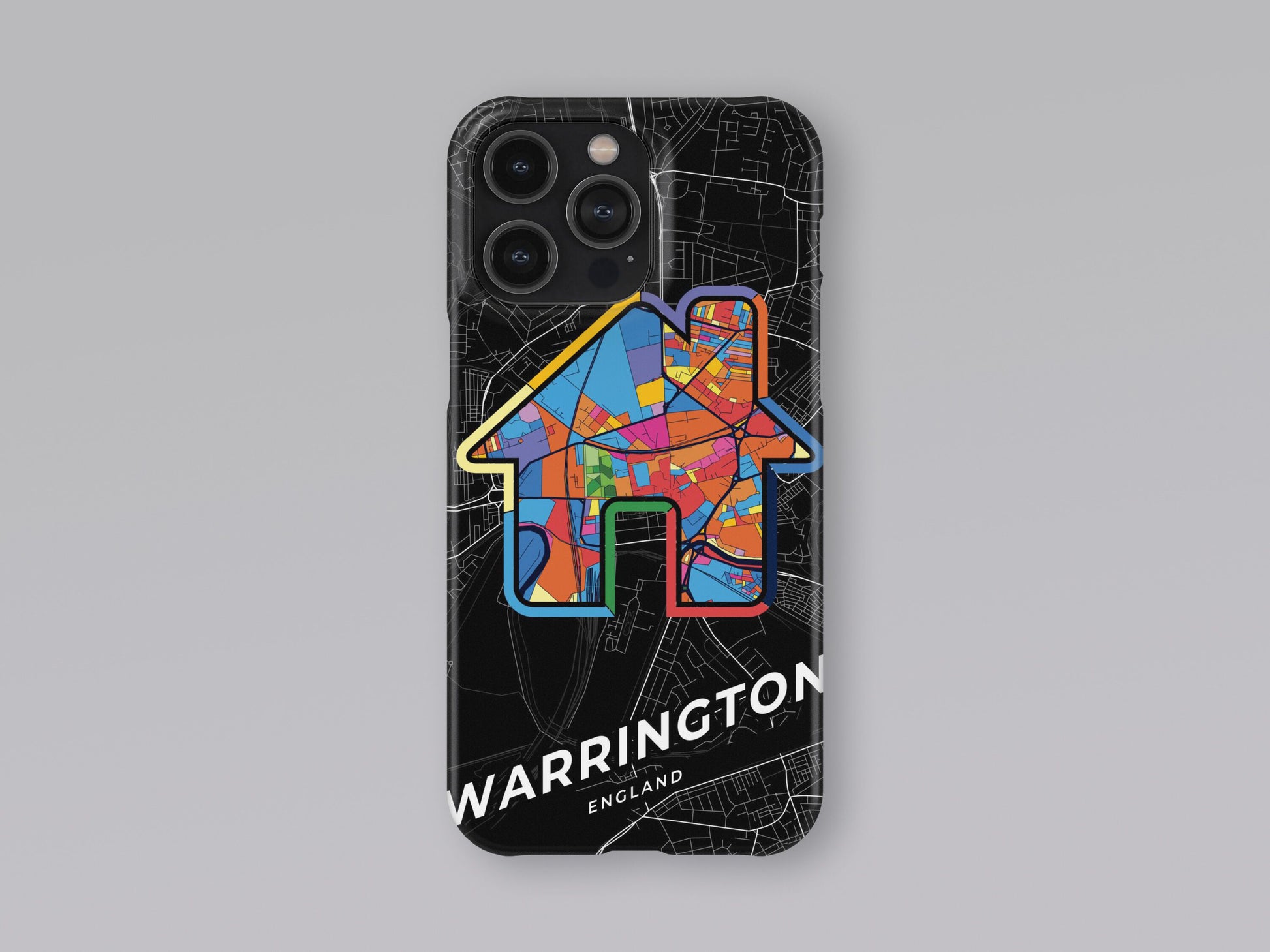 Warrington England slim phone case with colorful icon 3