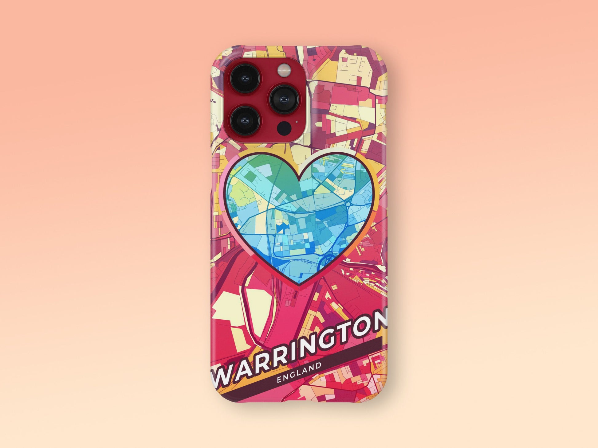 Warrington England slim phone case with colorful icon. Birthday, wedding or housewarming gift. Couple match cases. 2