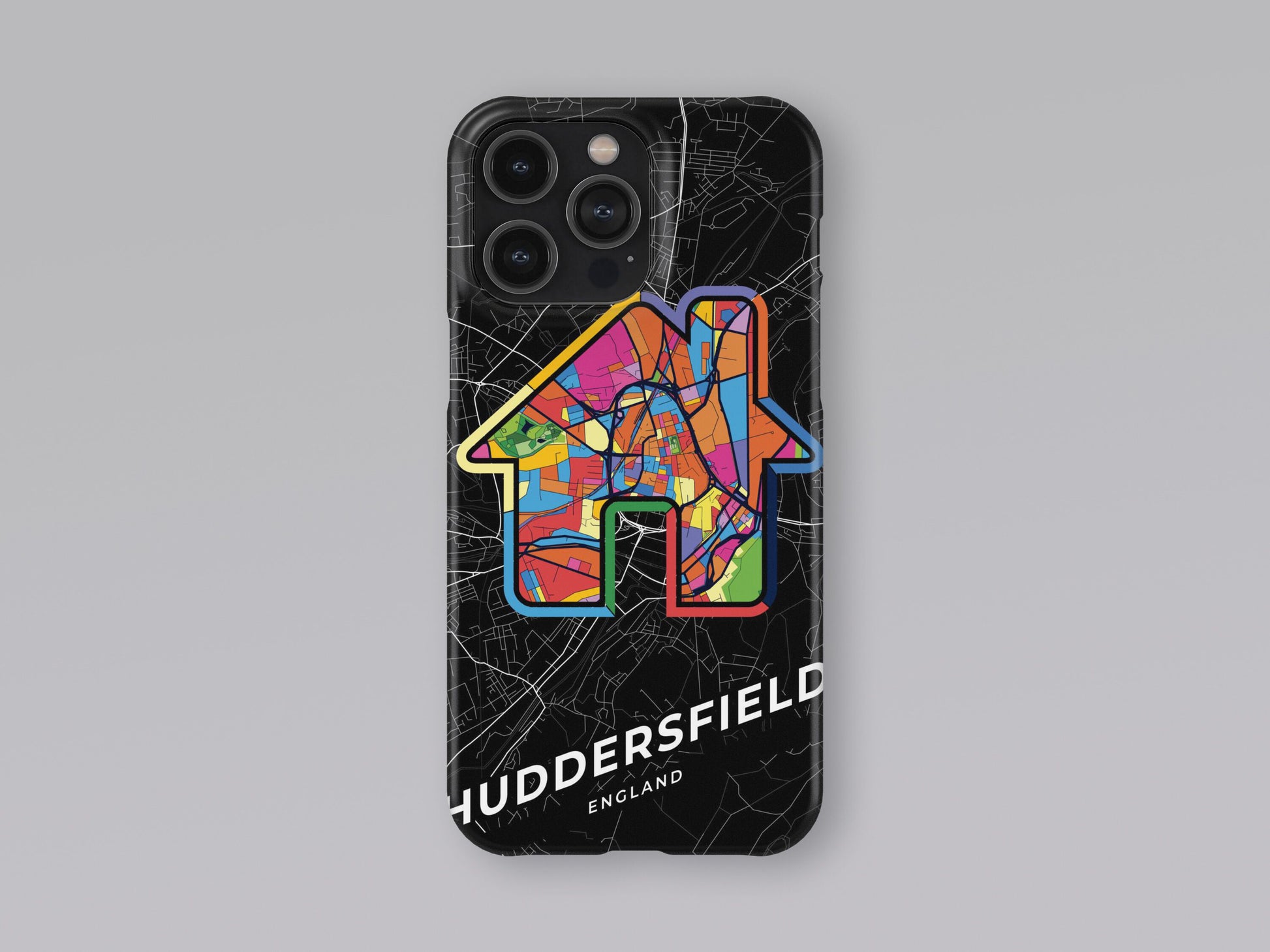 Huddersfield England slim phone case with colorful icon. Birthday, wedding or housewarming gift. Couple match cases. 3