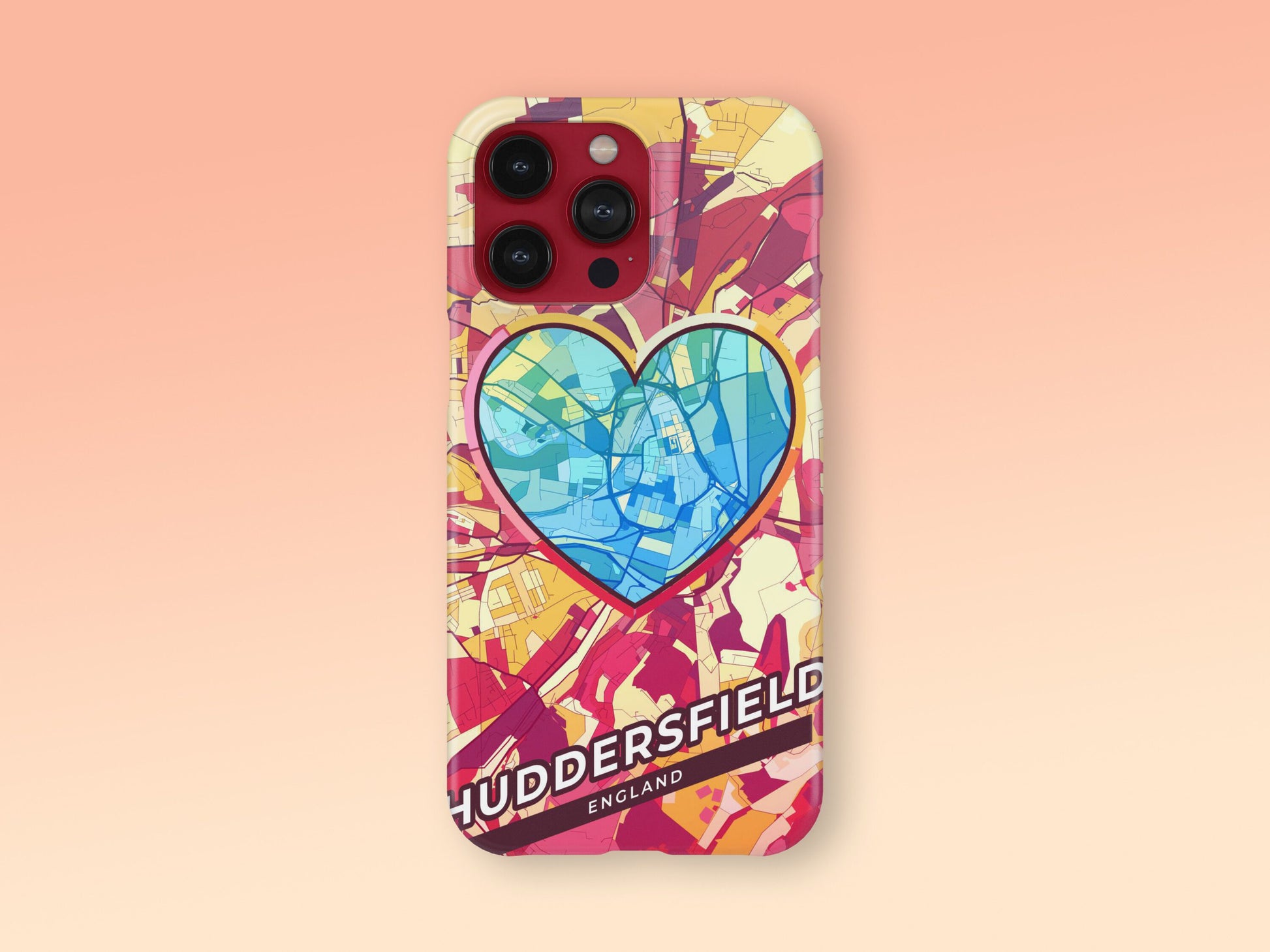Huddersfield England slim phone case with colorful icon. Birthday, wedding or housewarming gift. Couple match cases. 2