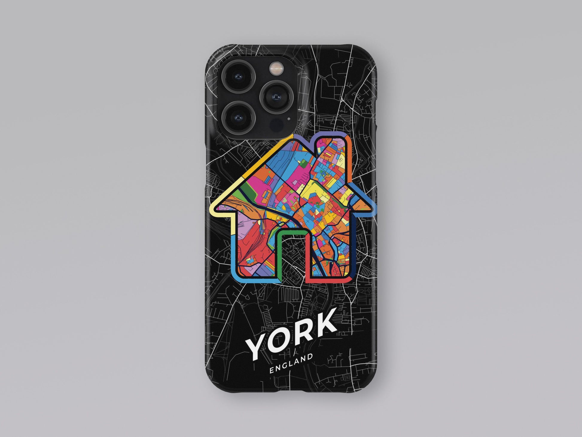 York England slim phone case with colorful icon 3