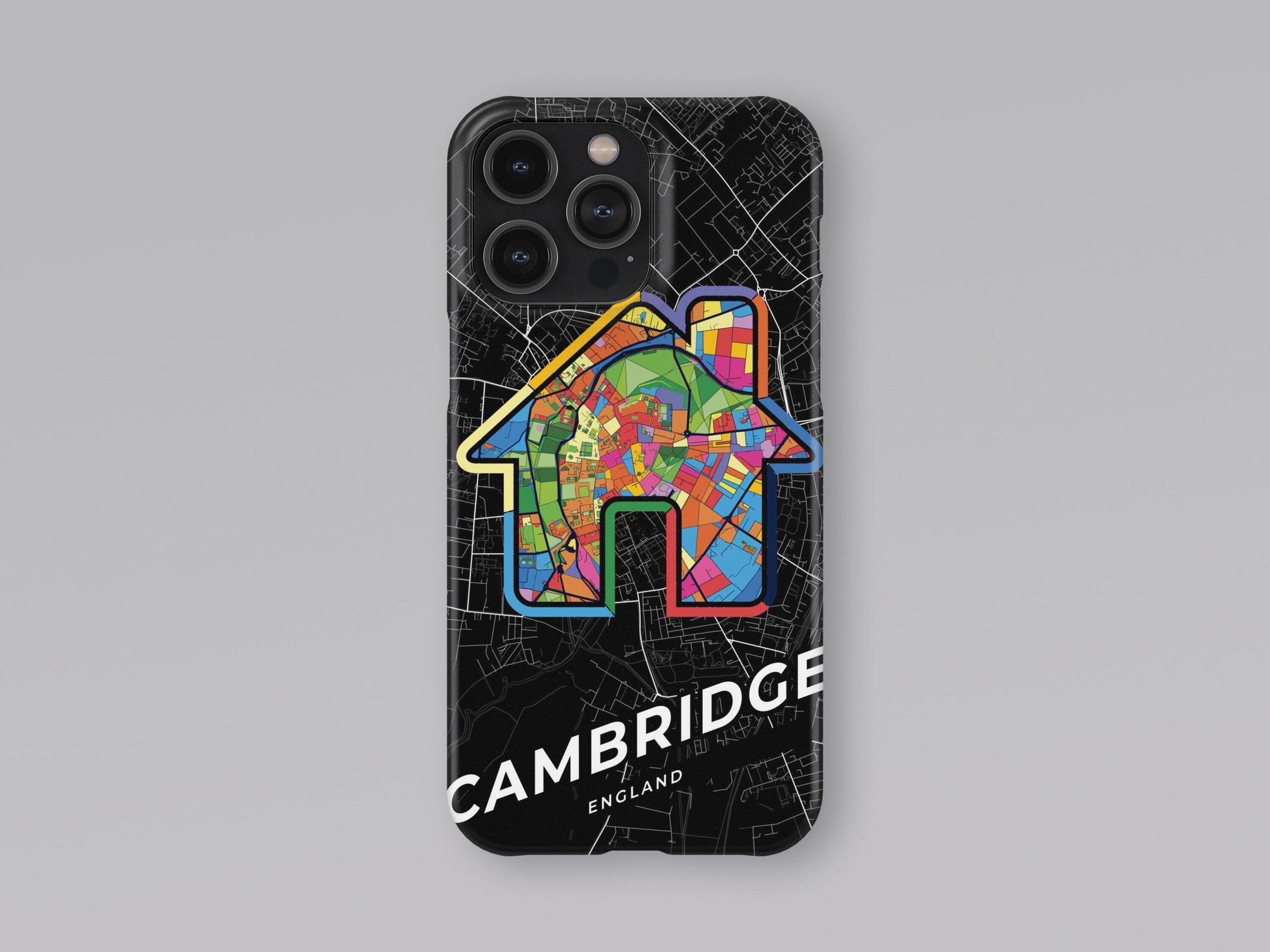 Cambridge England slim phone case with colorful icon. Birthday, wedding or housewarming gift. Couple match cases. 3