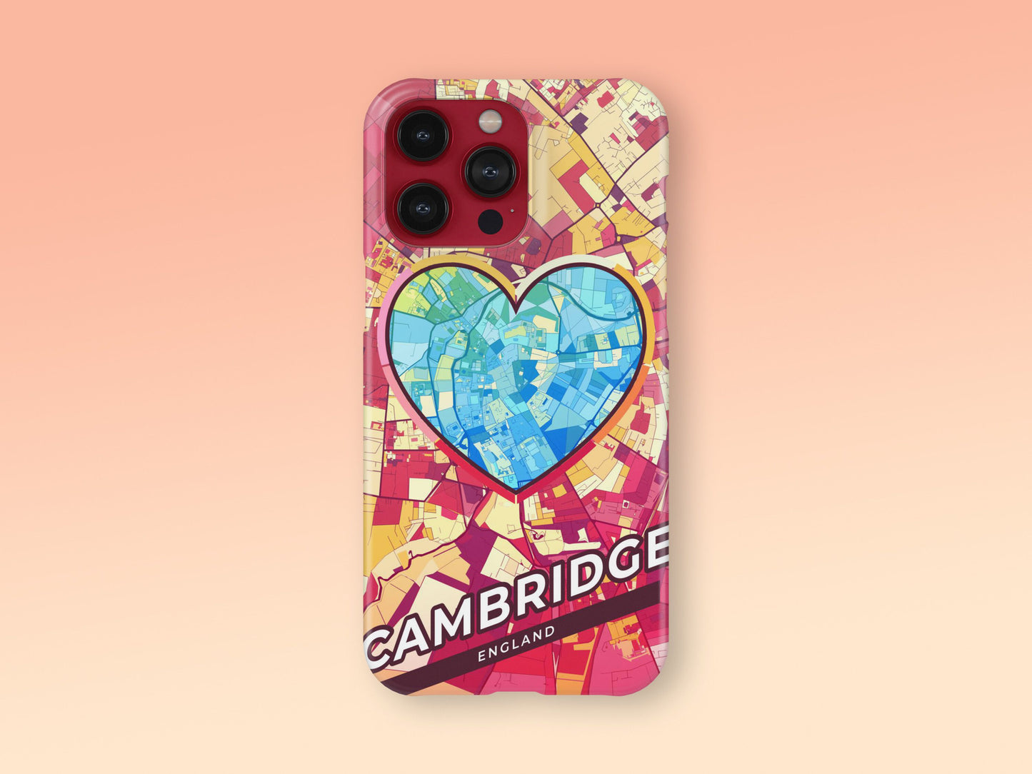 Cambridge England slim phone case with colorful icon. Birthday, wedding or housewarming gift. Couple match cases. 2