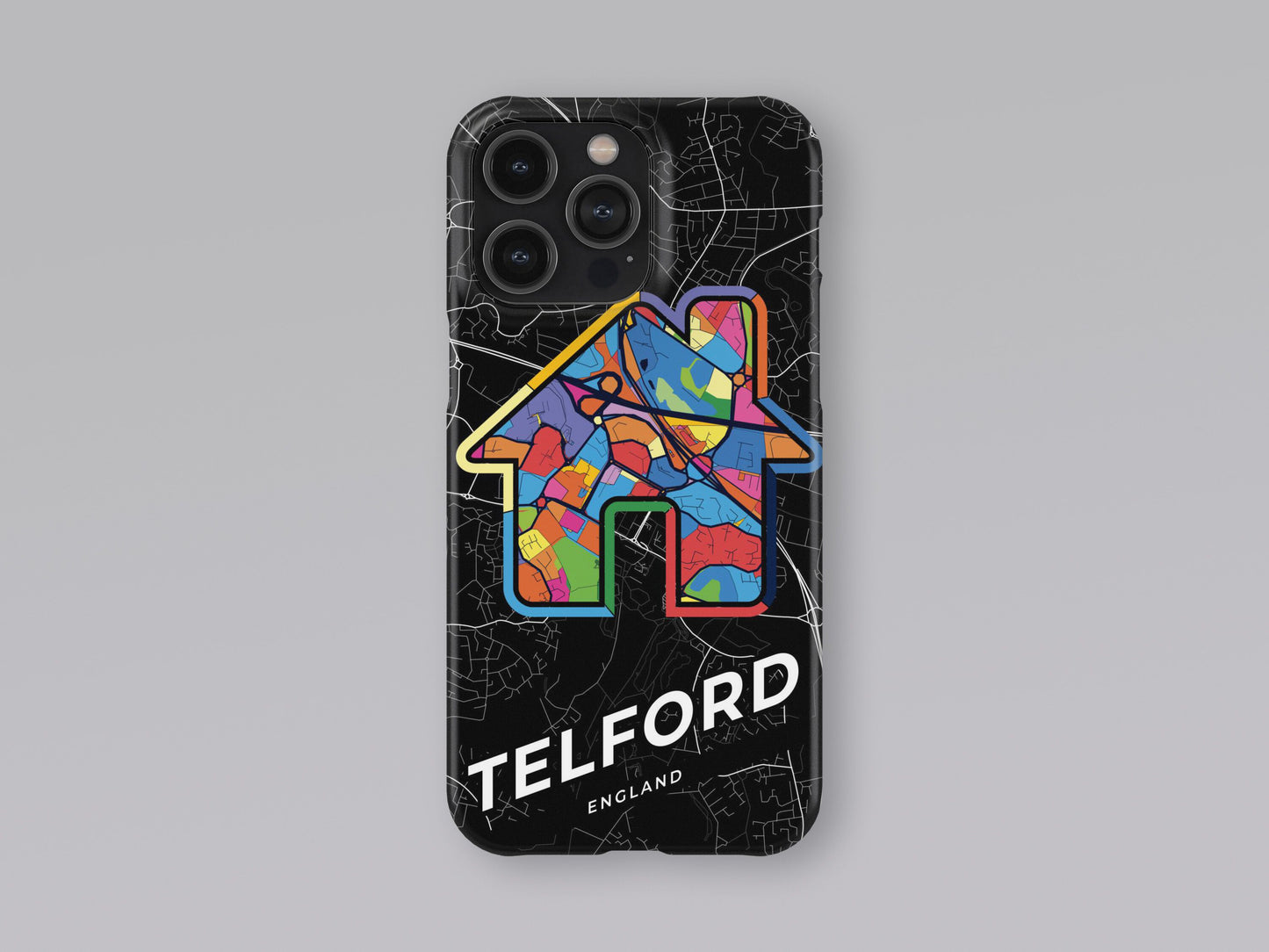 Telford England slim phone case with colorful icon 3