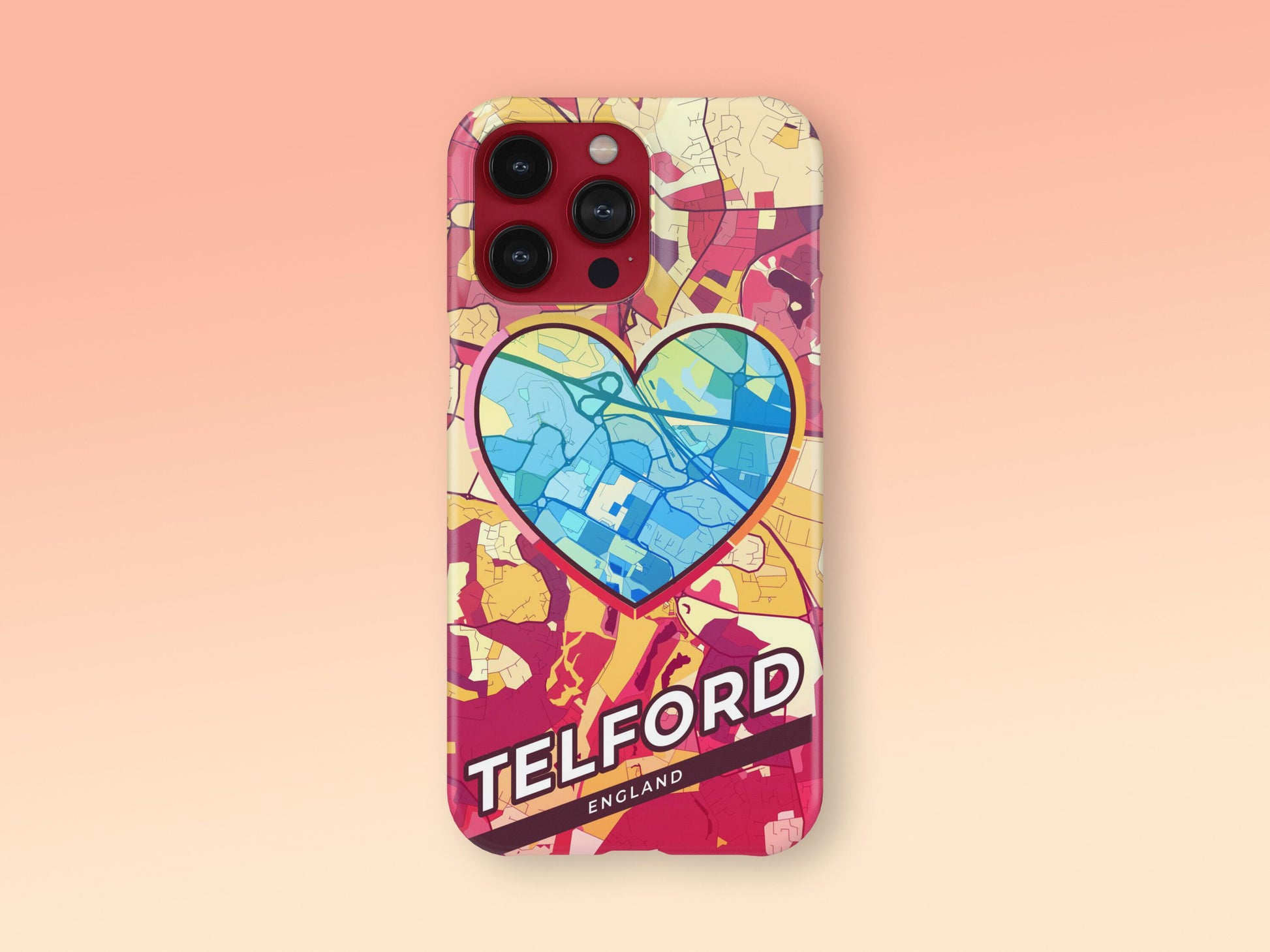 Telford England slim phone case with colorful icon 2