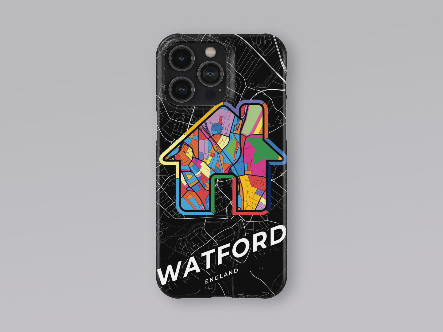 Watford England slim phone case with colorful icon 3