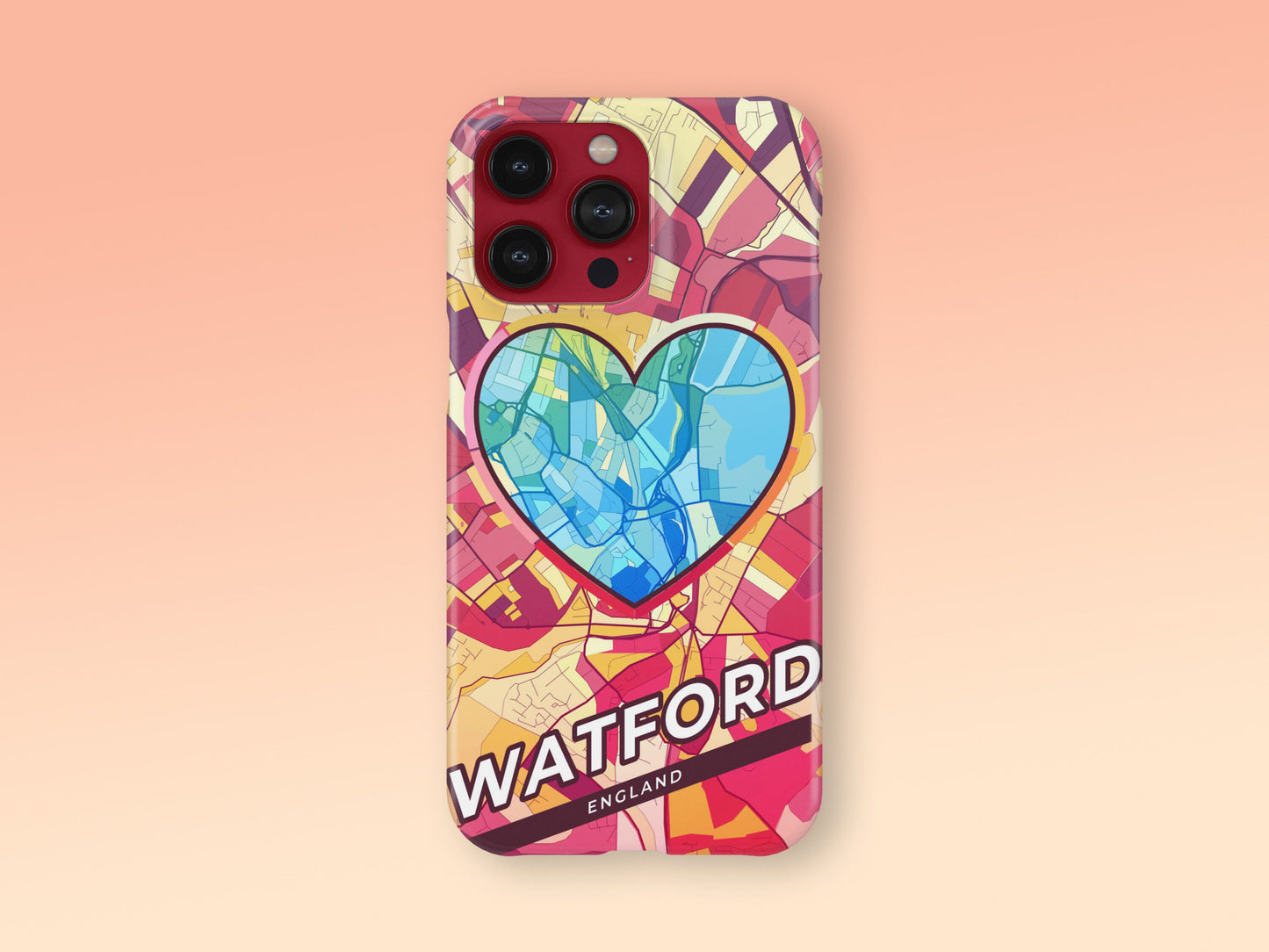 Watford England slim phone case with colorful icon 2
