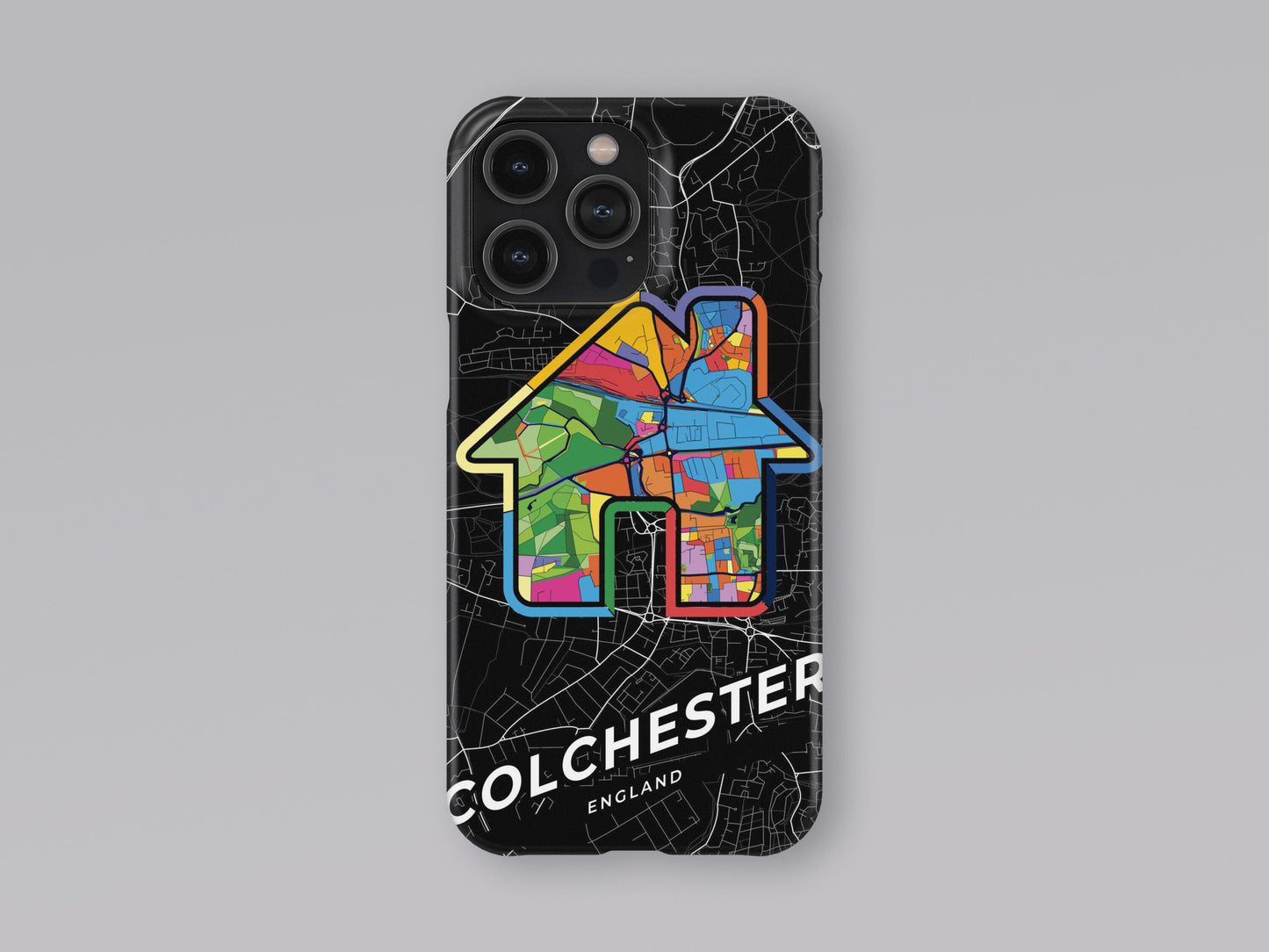 Colchester England slim phone case with colorful icon. Birthday, wedding or housewarming gift. Couple match cases. 3