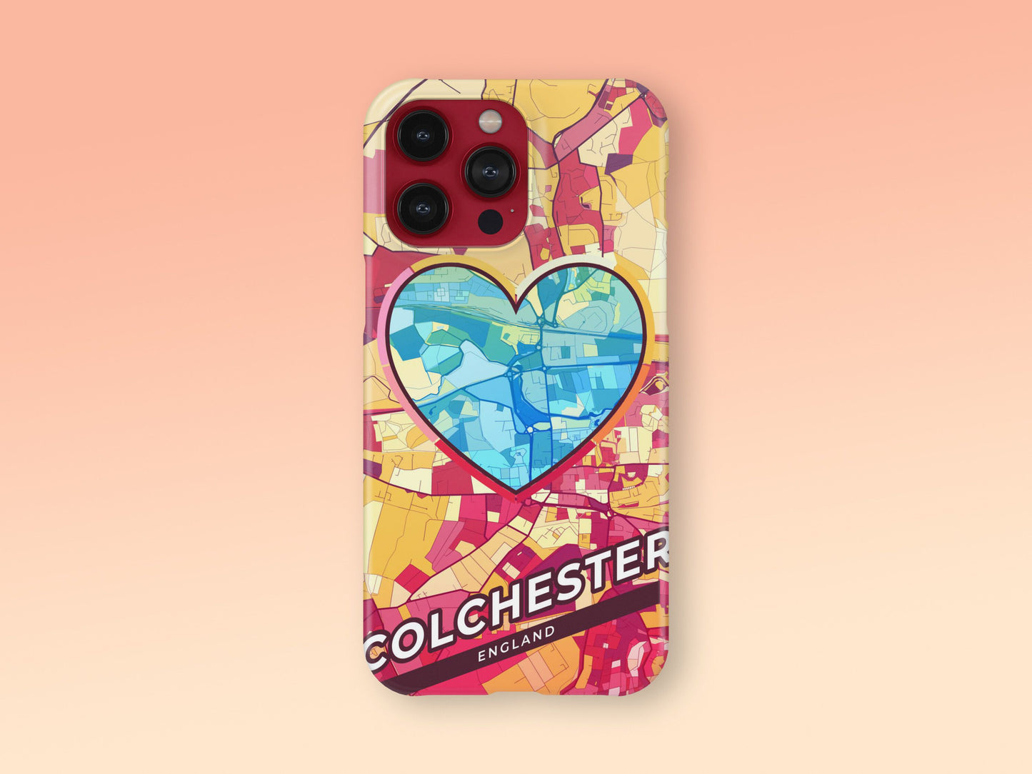 Colchester England slim phone case with colorful icon. Birthday, wedding or housewarming gift. Couple match cases. 2