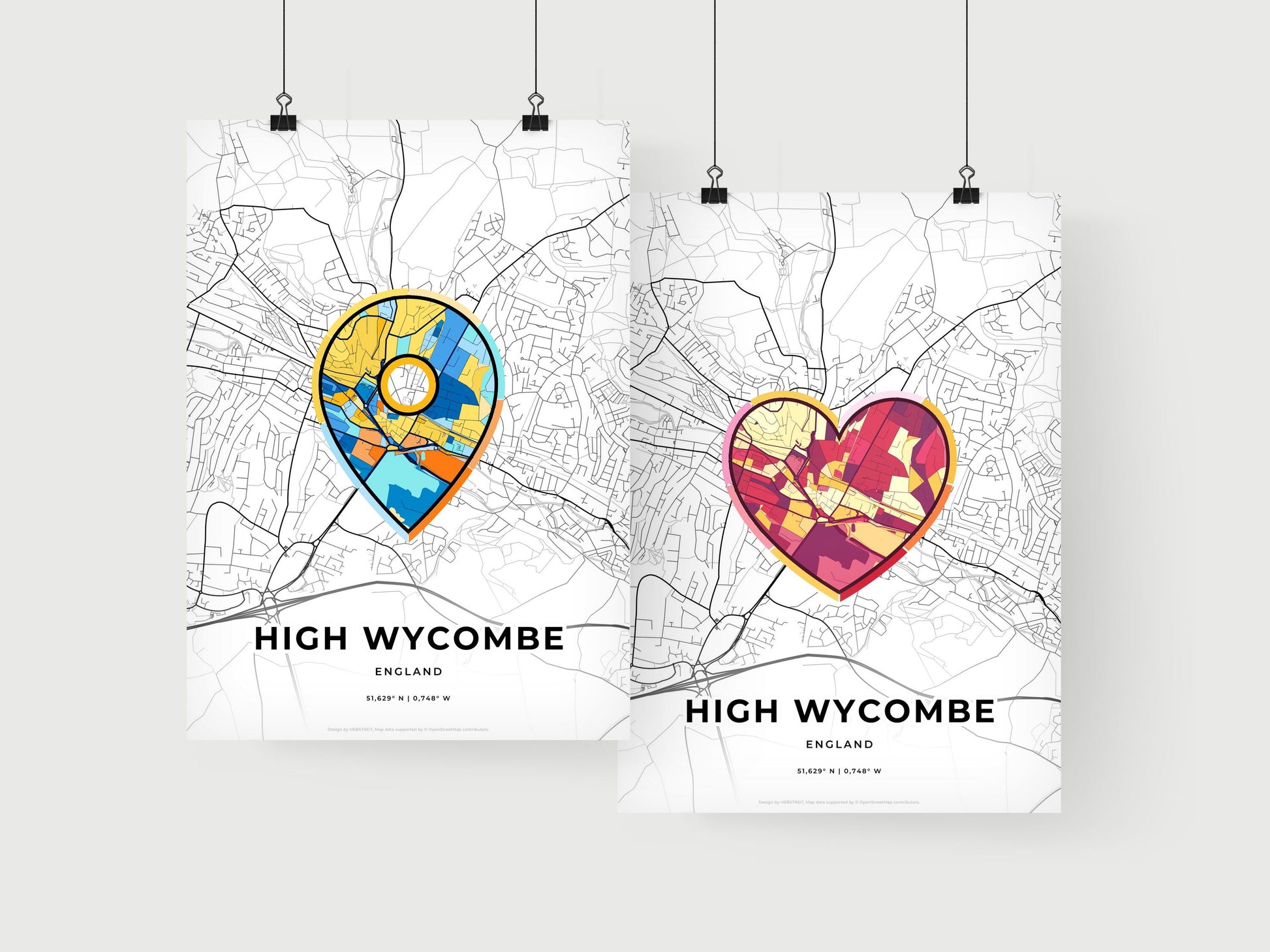High Wycombe England art print for couples