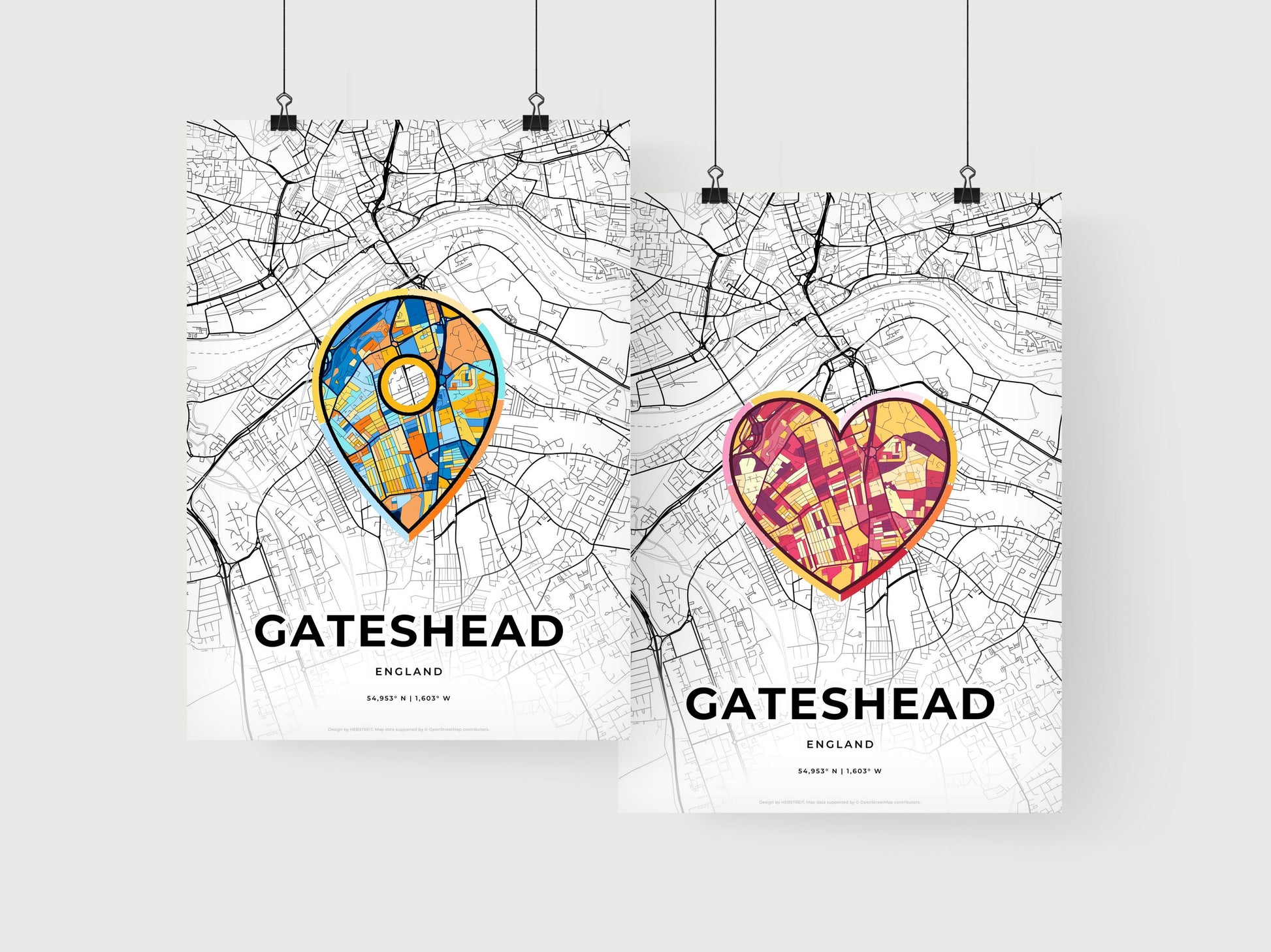 Gateshead England art print for couples