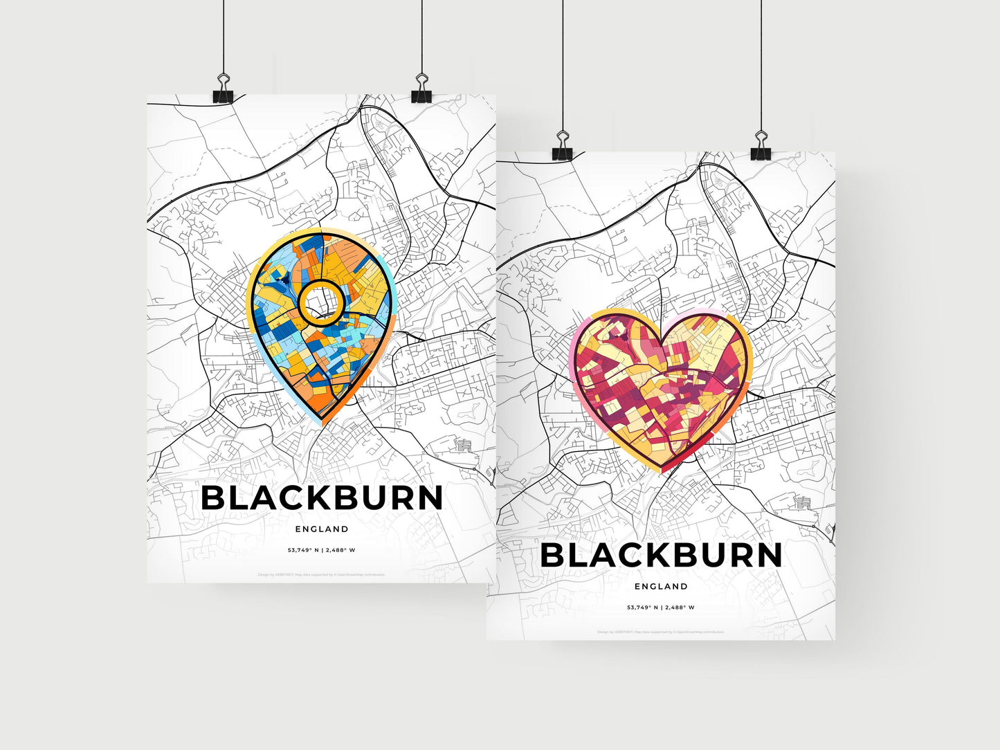Blackburn England art print for couples