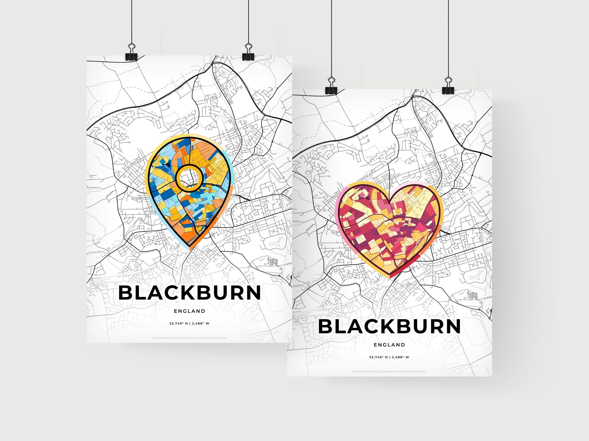 Blackburn England art print for couples
