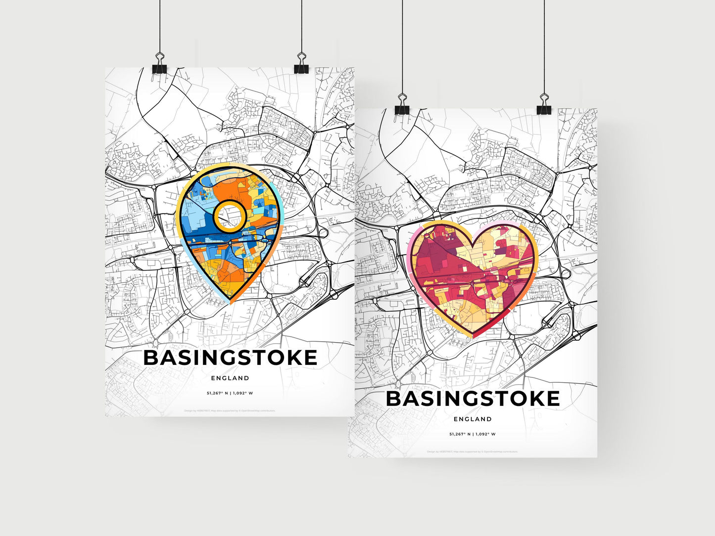 Basingstoke England art print for couples