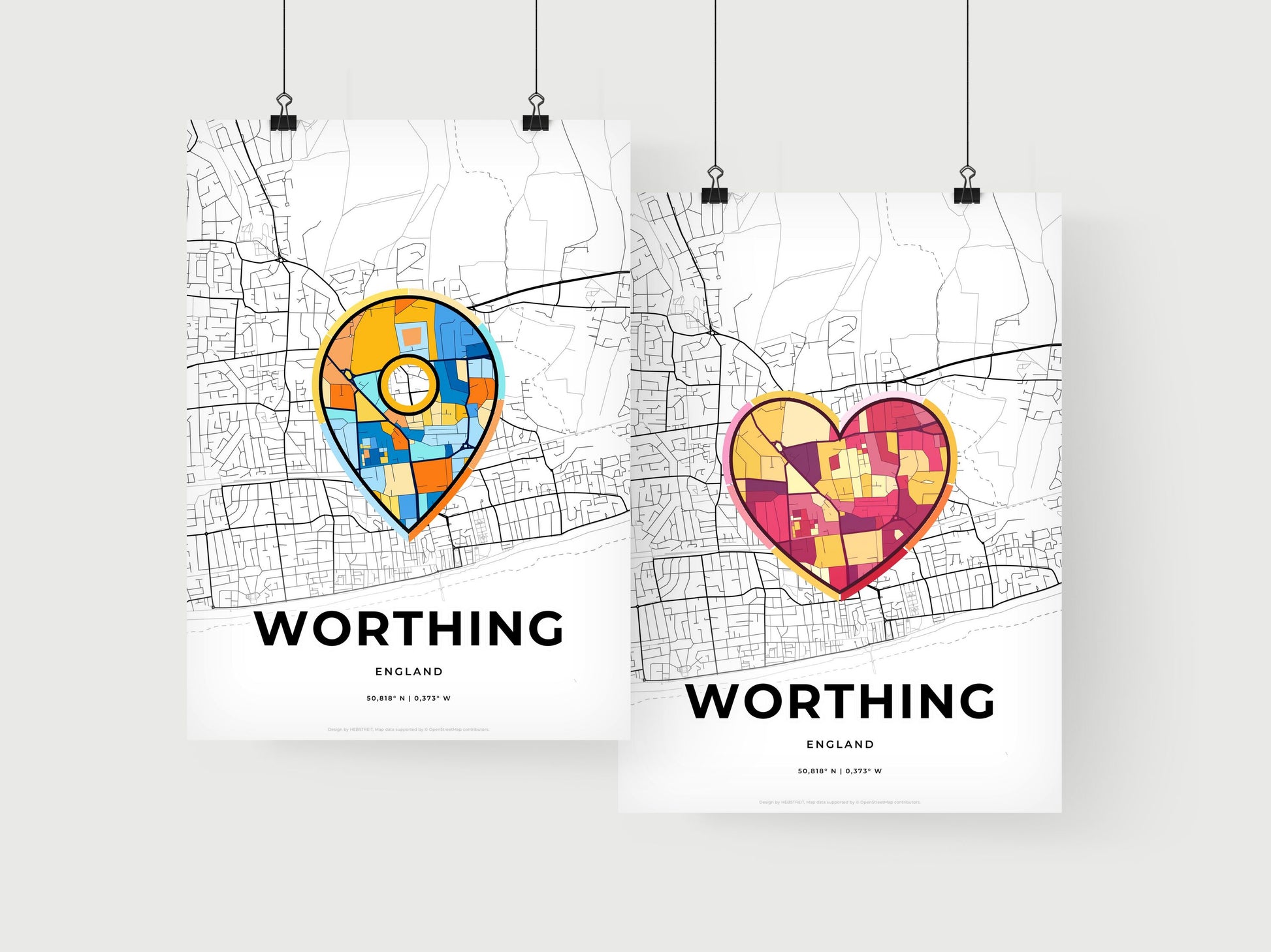 Worthing England art print for couples