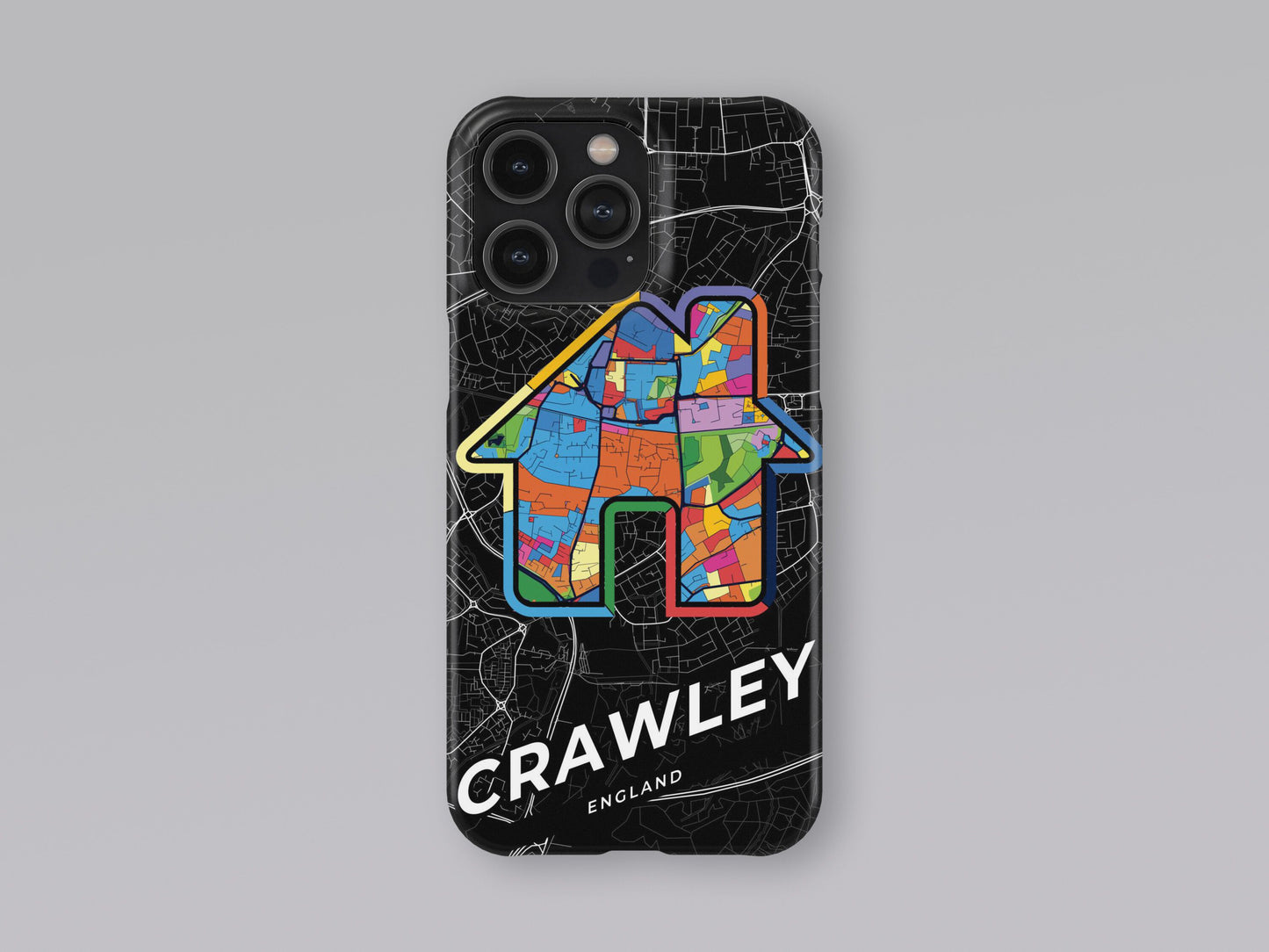 Crawley England slim phone case with colorful icon. Birthday, wedding or housewarming gift. Couple match cases. 3