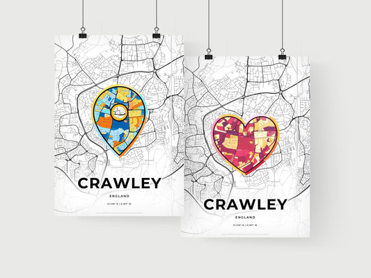 Crawley England art print for couples