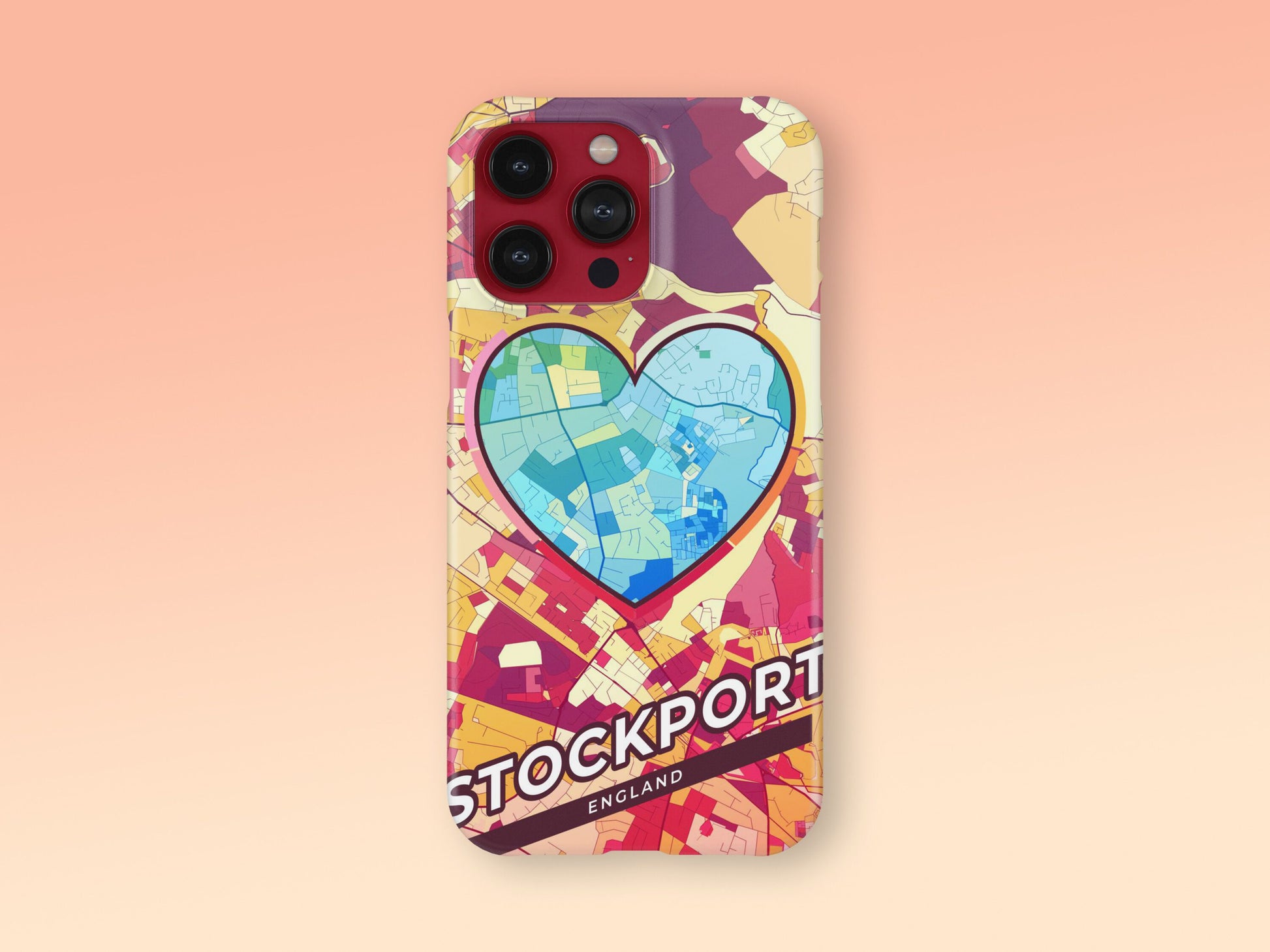 Stockport England slim phone case with colorful icon 2