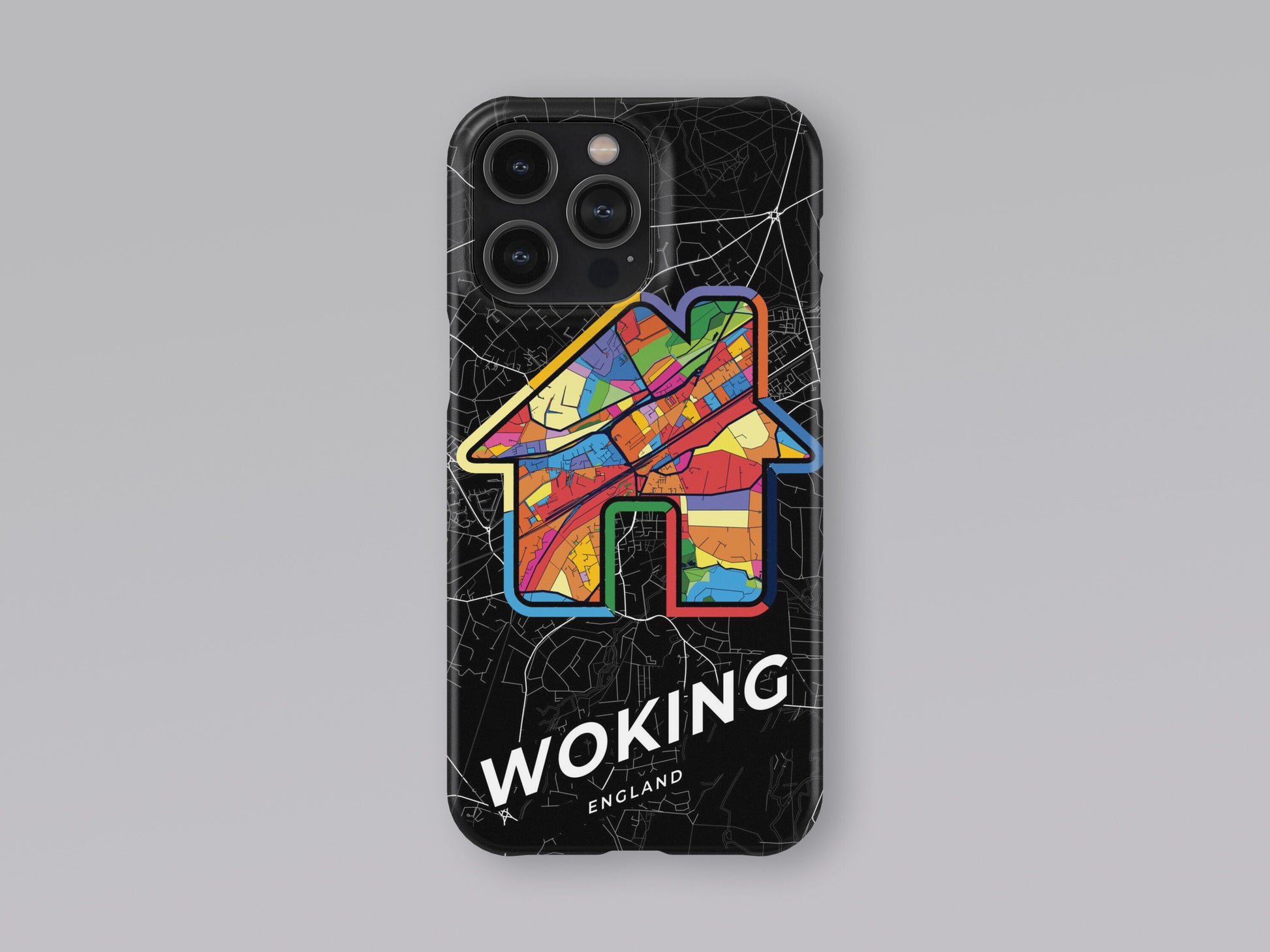 Woking England slim phone case with colorful icon 3