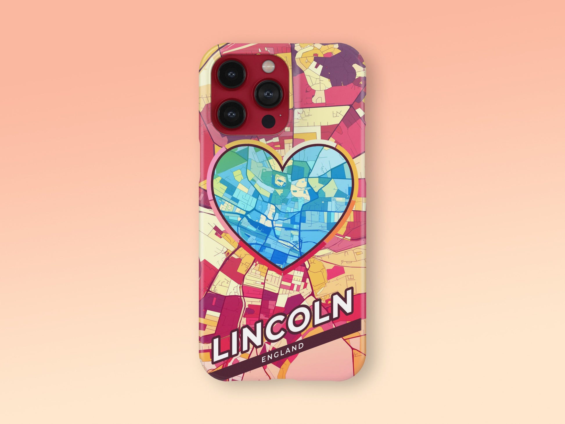 Lincoln England slim phone case with colorful icon. Birthday, wedding or housewarming gift. Couple match cases. 2