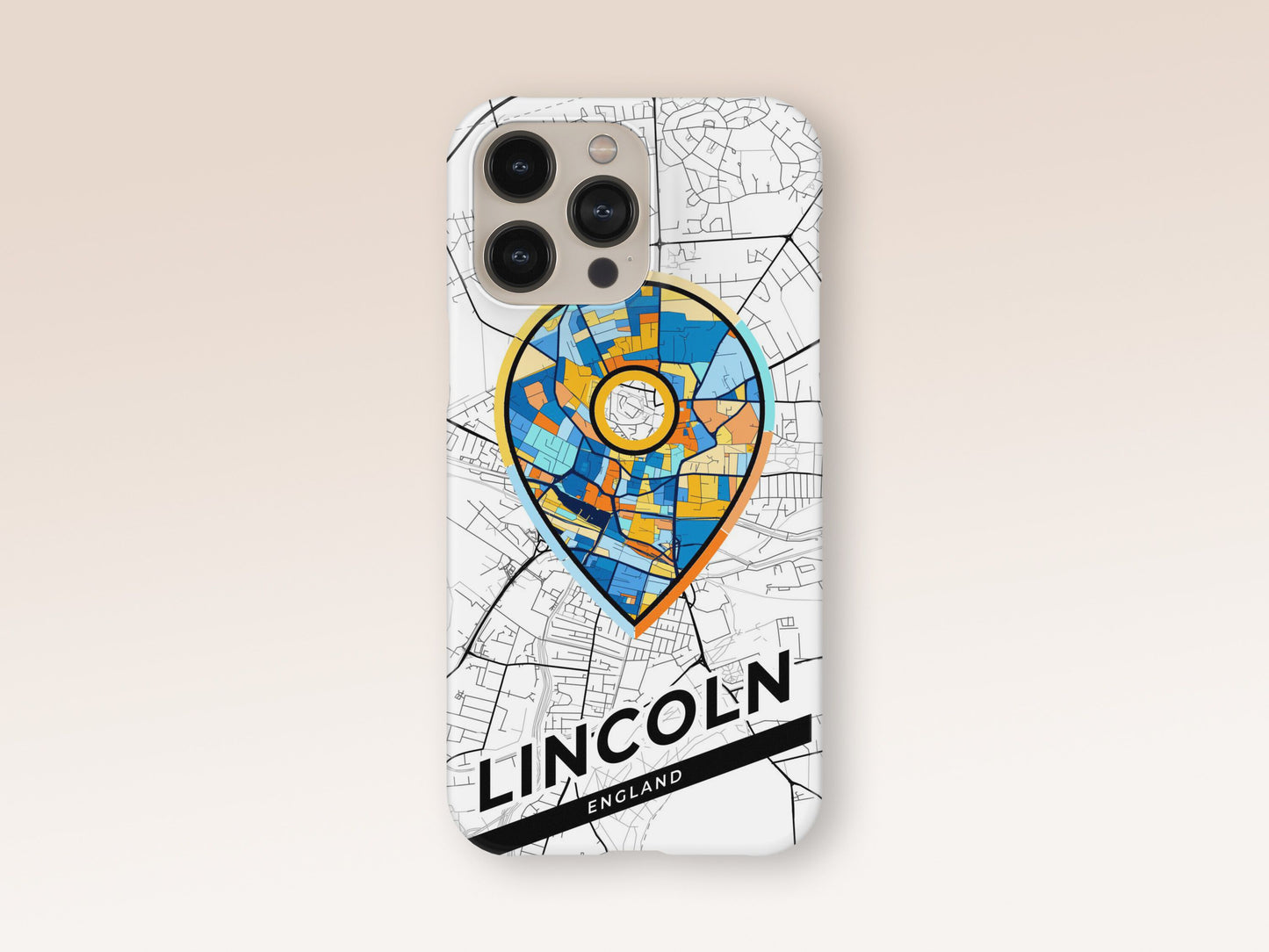 Lincoln England slim phone case with colorful icon. Birthday, wedding or housewarming gift. Couple match cases. 1
