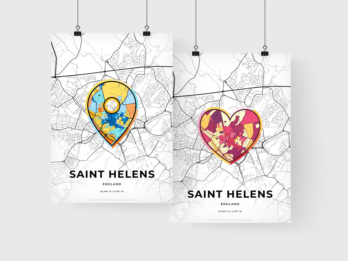 Saint Helens England art print for couples