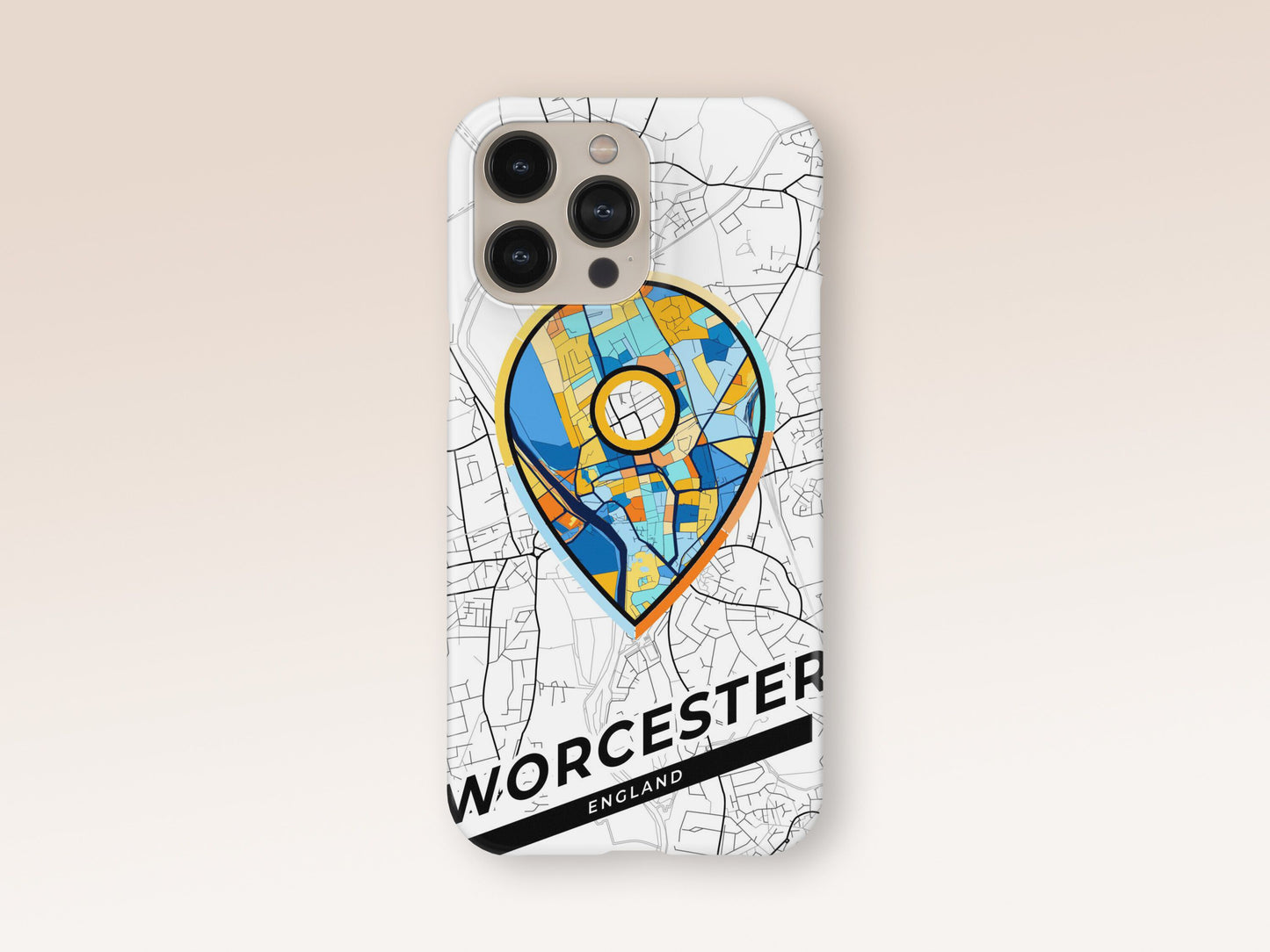 Worcester England slim phone case with colorful icon 1