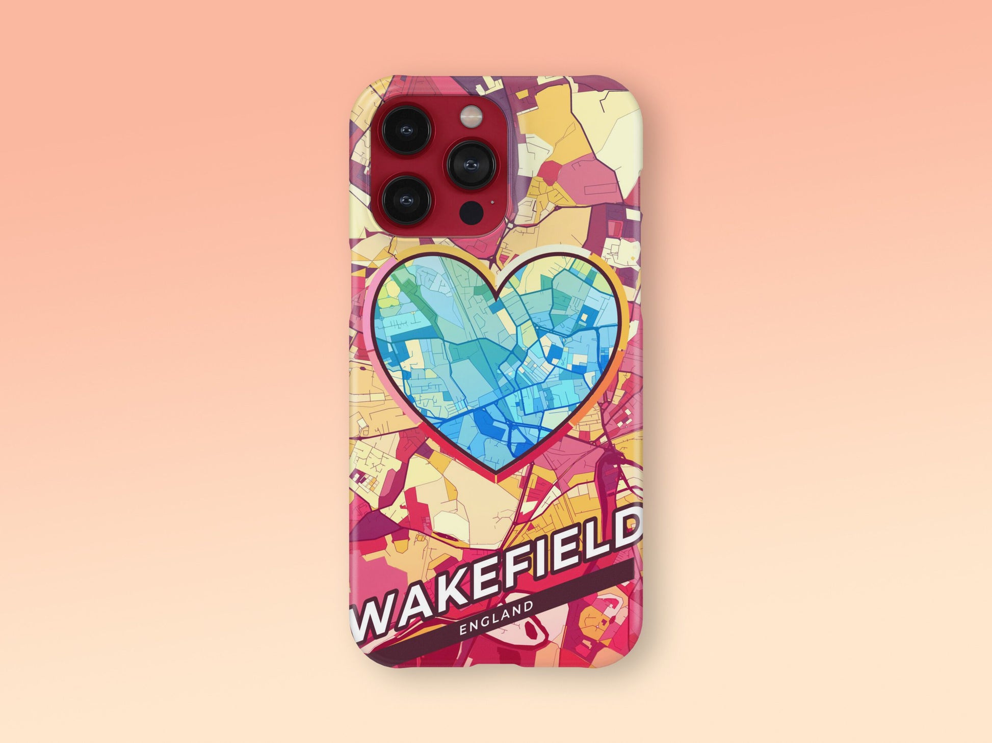 Wakefield England slim phone case with colorful icon 2