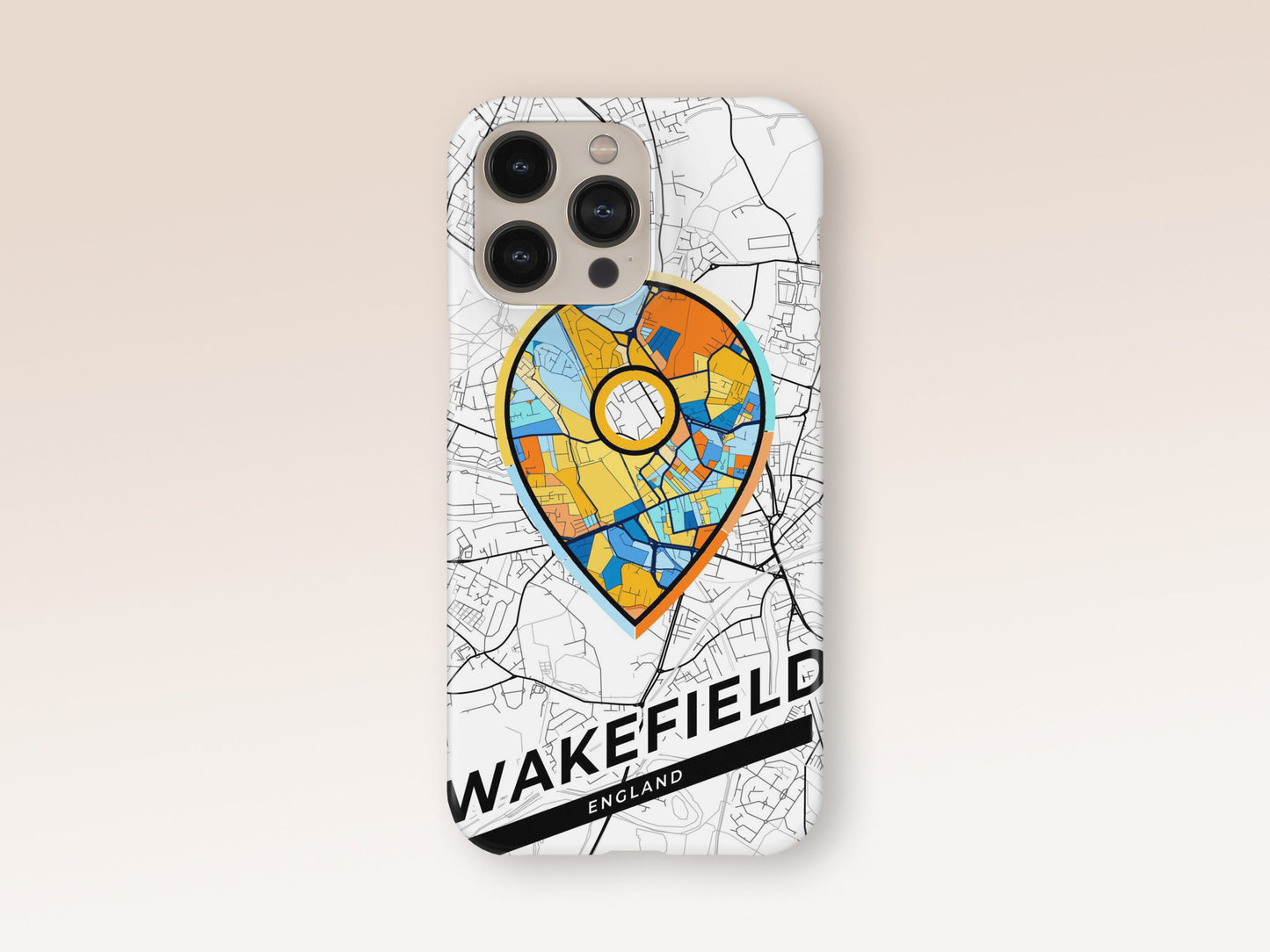 Wakefield England slim phone case with colorful icon 1