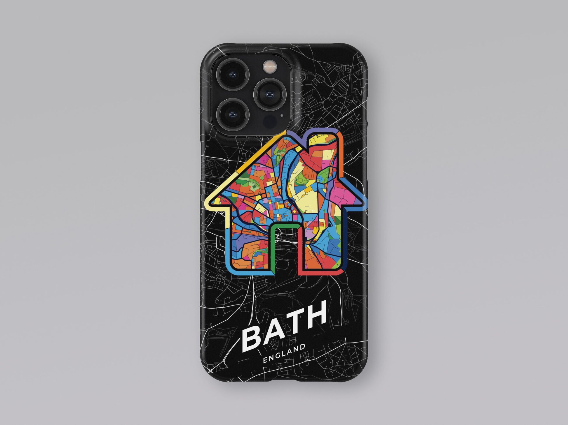 Bath England slim phone case with colorful icon. Birthday, wedding or housewarming gift. Couple match cases. 3