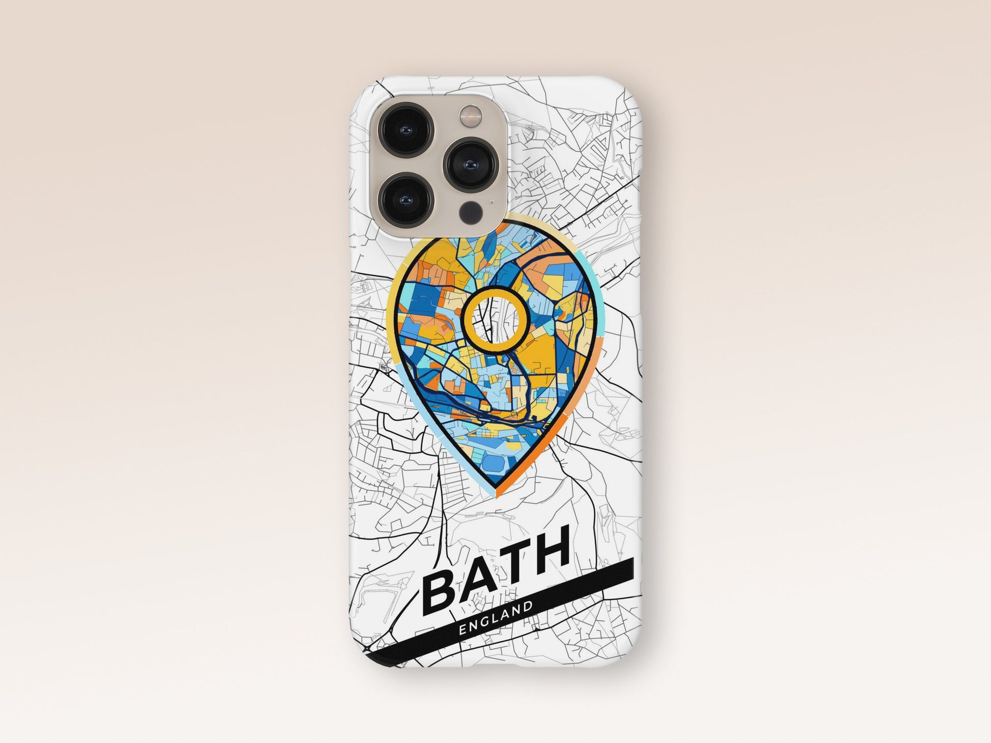 Bath England slim phone case with colorful icon. Birthday, wedding or housewarming gift. Couple match cases. 1