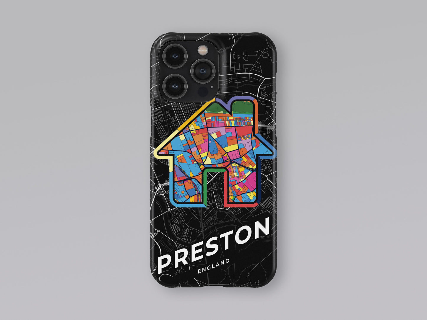 Preston England slim phone case with colorful icon. Birthday, wedding or housewarming gift. Couple match cases. 3