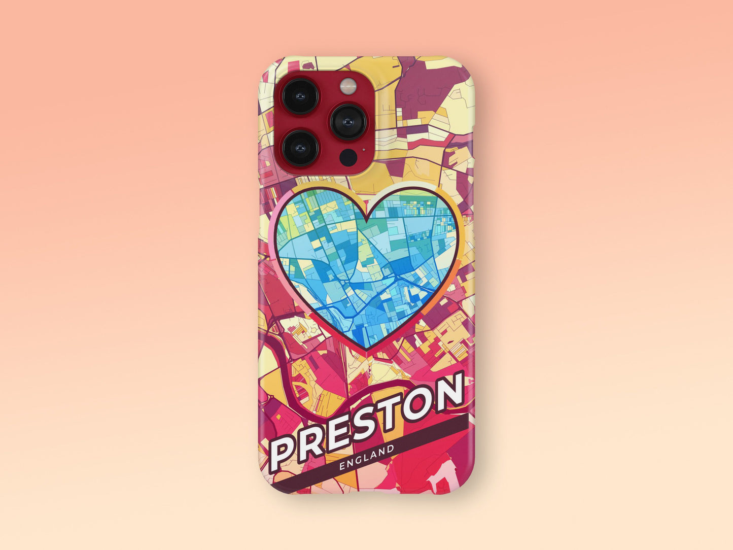 Preston England slim phone case with colorful icon. Birthday, wedding or housewarming gift. Couple match cases. 2