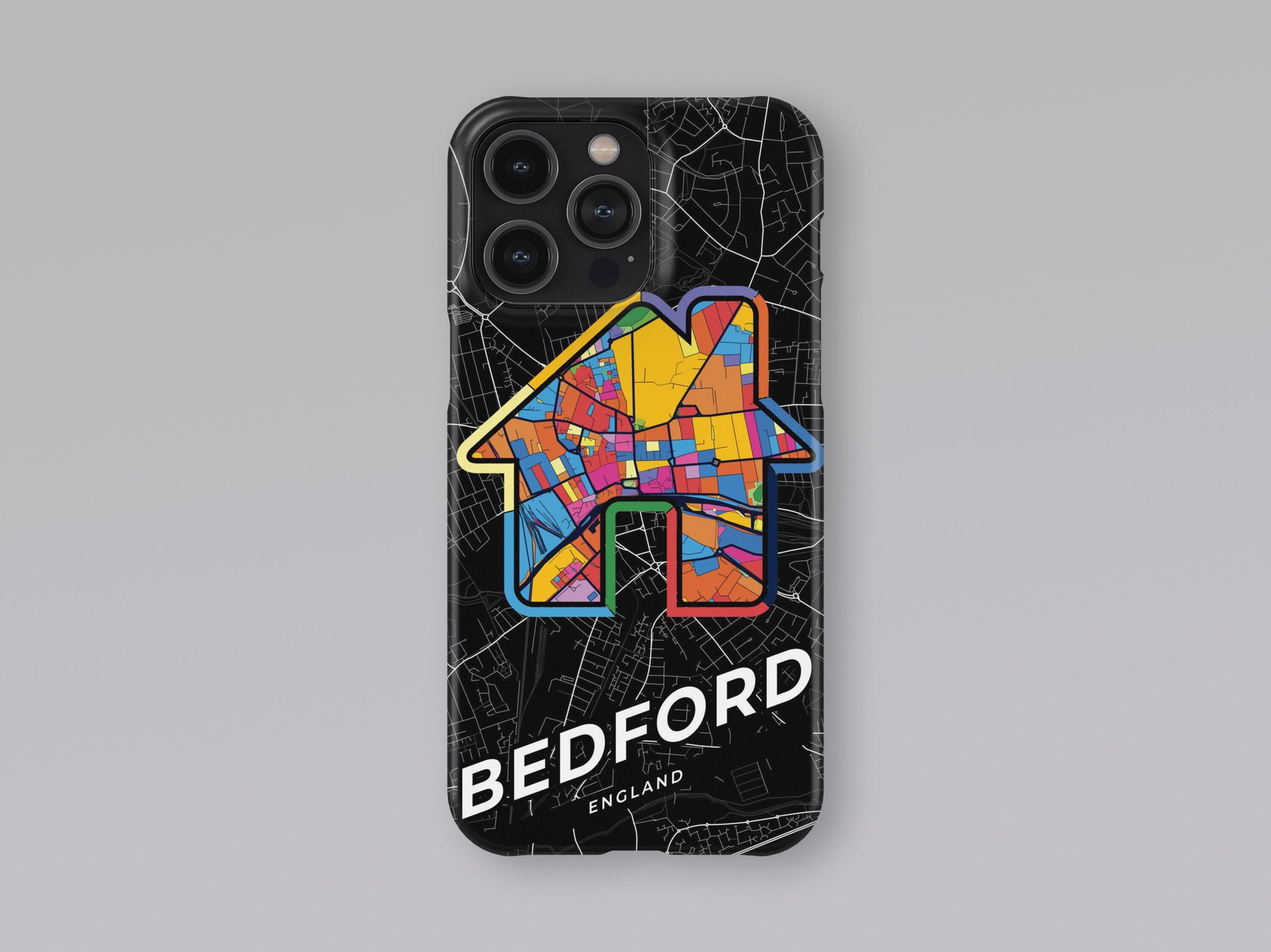 Bedford England slim phone case with colorful icon. Birthday, wedding or housewarming gift. Couple match cases. 3