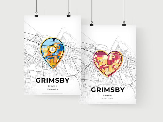 Grimsby England art print for couples