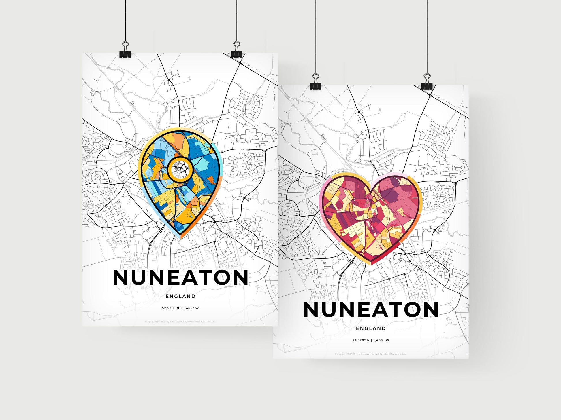 Nuneaton England art print for couples