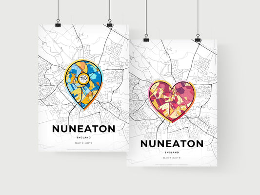 Nuneaton England art print for couples