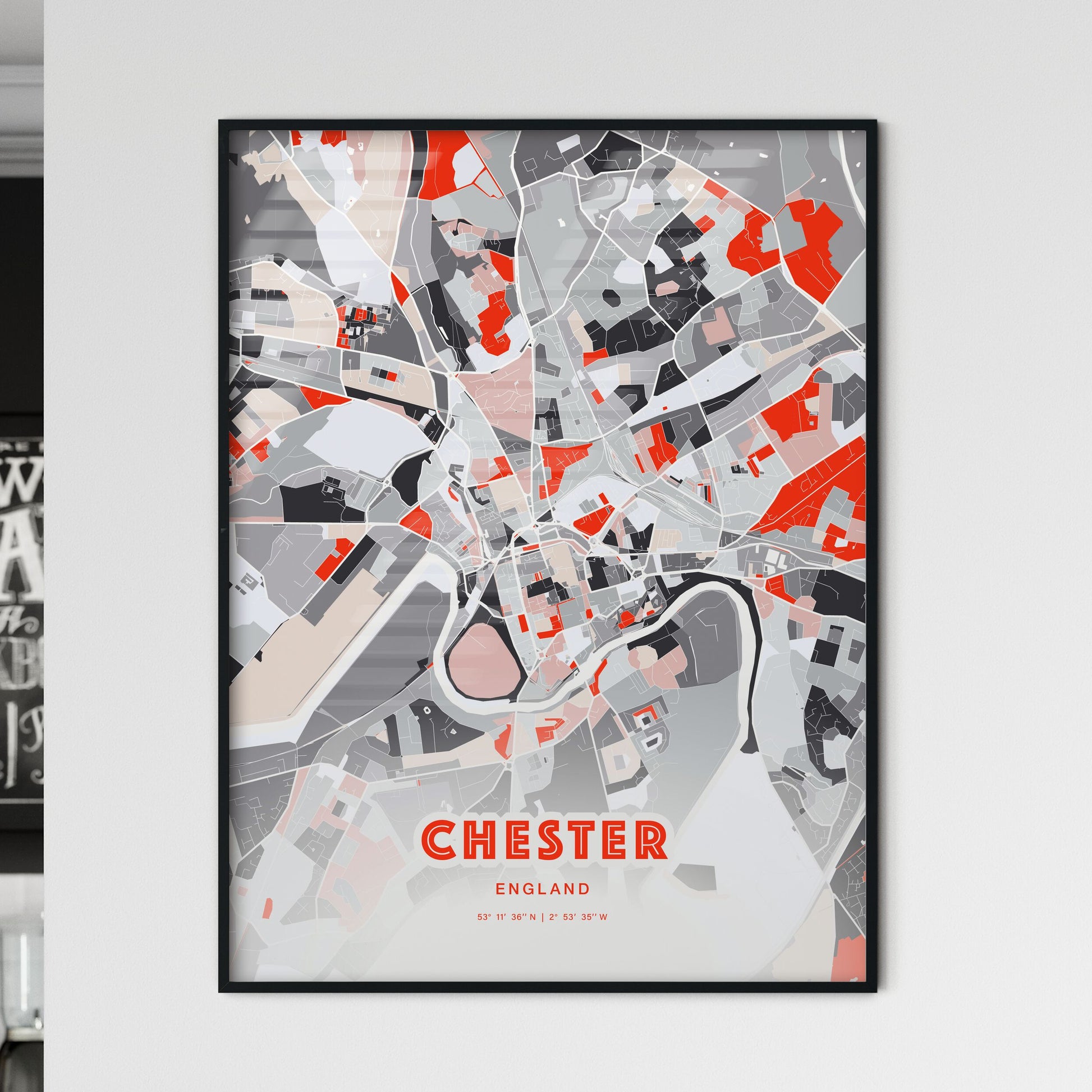 Colorful CHESTER ENGLAND Fine Art Map Modern