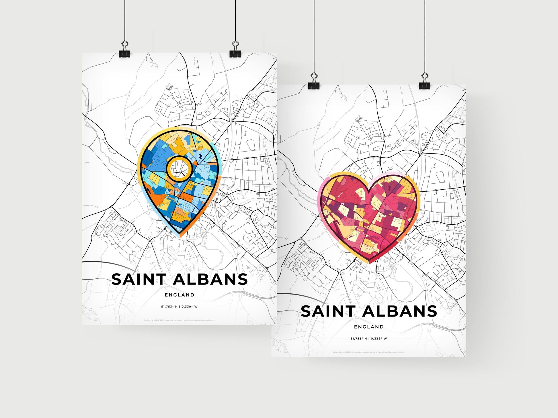 Saint Albans England art print for couples