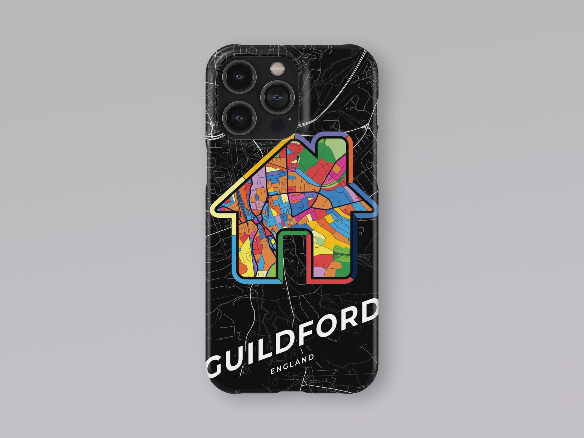 Guildford England slim phone case with colorful icon. Birthday, wedding or housewarming gift. Couple match cases. 3