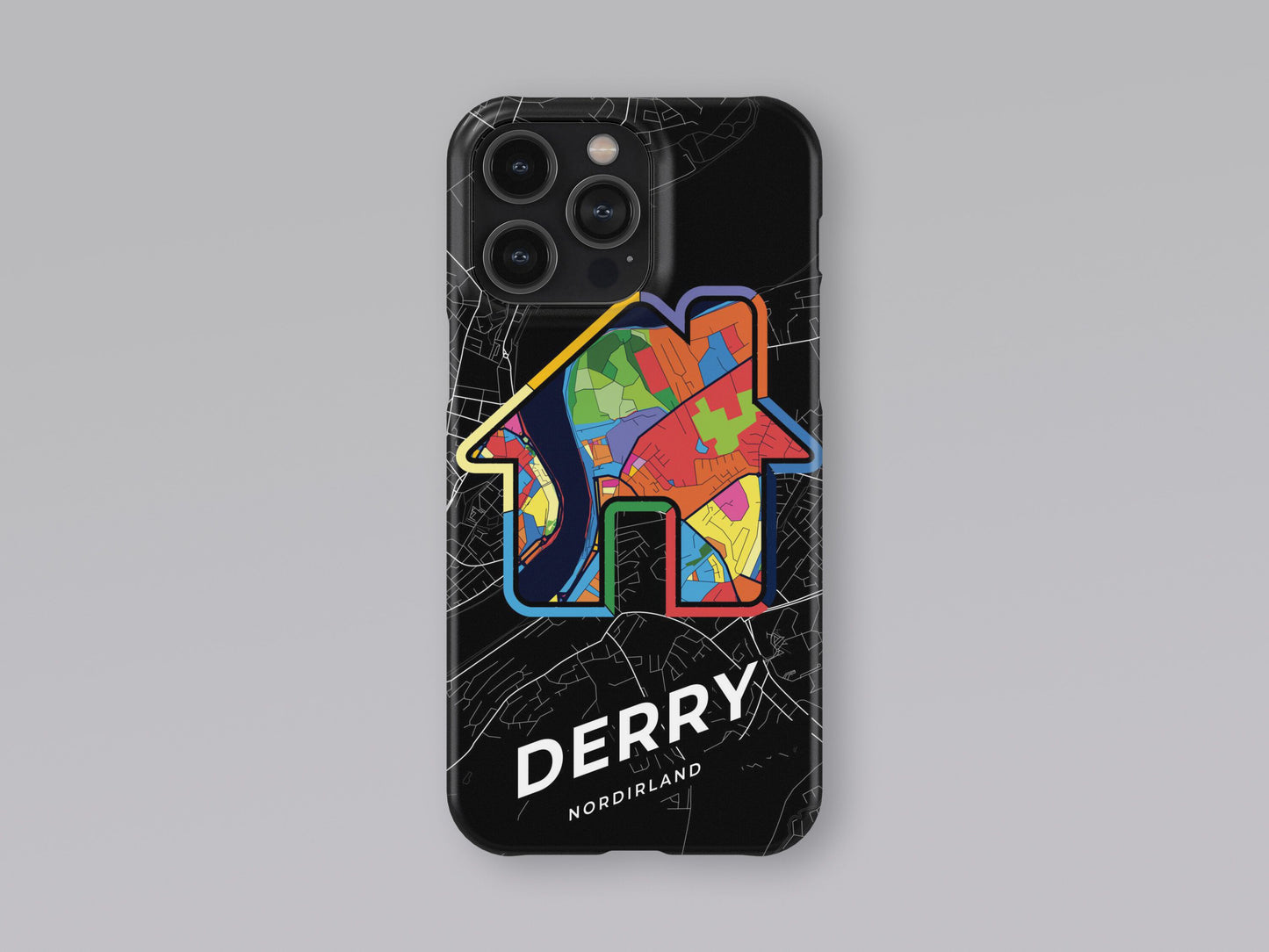 Derry Northern Ireland slim phone case with colorful icon. Birthday, wedding or housewarming gift. Couple match cases. 3