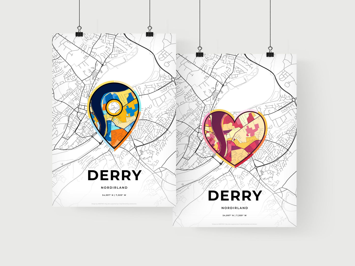 Derry Northern Ireland art print for couples