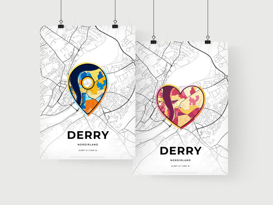 Derry Northern Ireland art print for couples