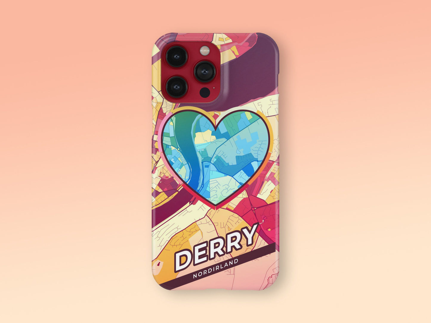 Derry Northern Ireland slim phone case with colorful icon. Birthday, wedding or housewarming gift. Couple match cases. 2