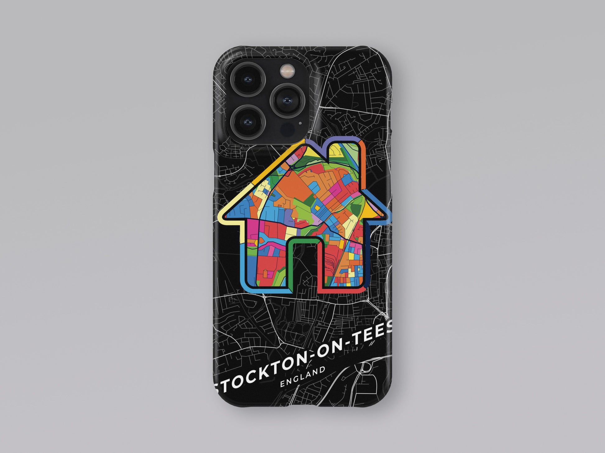 Stockton-On-Tees England slim phone case with colorful icon 3