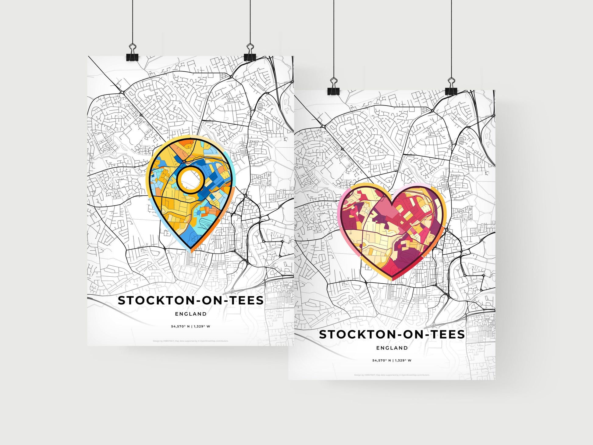 Stockton-On-Tees England art print for couples