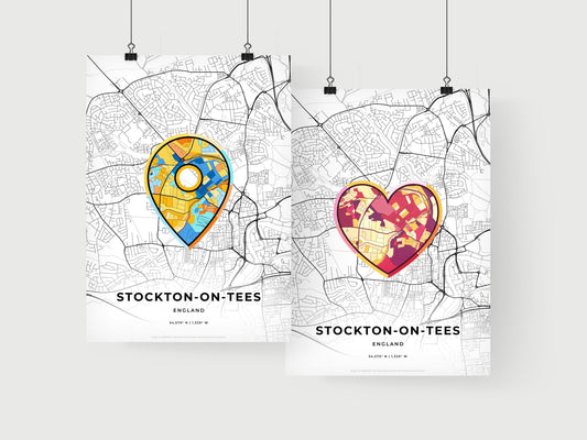 Stockton-On-Tees England art print for couples